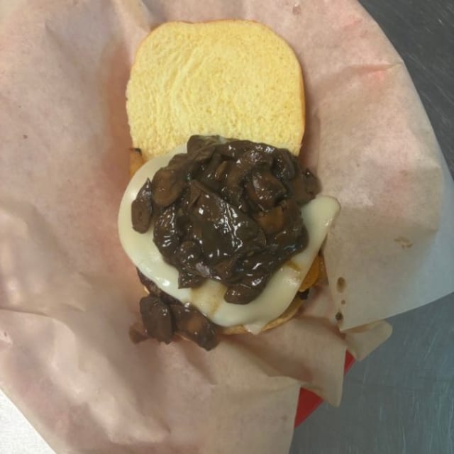 Mushroom & Swiss Burger.